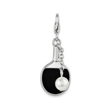 Amore La Vita Sterling Silver Enamel Simulated Pearl Paddle Charm hide-image
