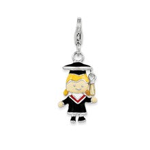 Amore La Vita Sterling Silver Enamel Grad Girl Charm hide-image