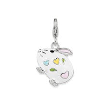 Amore La Vita Sterling Silver and Enamel Bunny Rabbit Charm hide-image