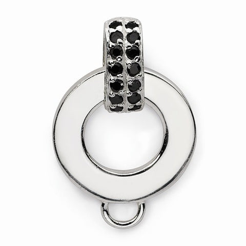 Amore La Vita Sterling Silver Black and White CZ Charm