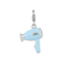 Amore La Vita Sterling Silver Rhodium Enameled Blow Dryer Charm hide-image