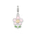 Rhodium Enameled Flower Charm in Sterling Silver