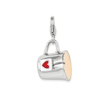 Amore La Vita Sterling Silver Rhodium Enameled Mug Charm hide-image