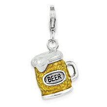 Amore La Vita Sterling Silver Enameled BEER Mug Charm hide-image