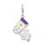 3-D Enameled Train Charm in Sterling Silver