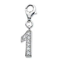 Amore La Vita Sterling Silver CZ Number 1 Charm hide-image