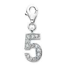 Amore La Vita Sterling Silver CZ Number 5 Charm hide-image