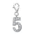 Amore La Vita Sterling Silver CZ Number 5 Charm hide-image