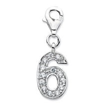 Amore La Vita Sterling Silver CZ Number 6 Charm hide-image