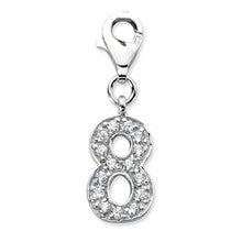 Amore La Vita Sterling Silver CZ Number 8 Charm hide-image