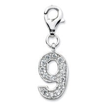 Amore La Vita Sterling Silver CZ Number 9 Charm hide-image