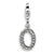 CZ Letter O Charm in Sterling Silver
