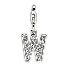 Amore La Vita Sterling Silver CZ Letter W Charm hide-image