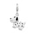 3-D Enameled Dalmation Dog Charm in Sterling Silver