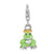 Enameled Gold-Plated Frog W/ Crown Charm in Sterling Silver