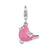And Pink Enameled Bird Charm in Sterling Silver
