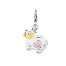 Amore La Vita Sterling Silver and Enamel Cow Charm hide-image