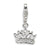 CZ Crown Charm in Sterling Silver