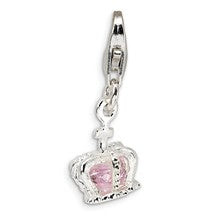 Amore La Vita Sterling Silver 3-D CZ Crown Charm hide-image