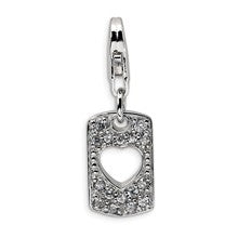 Amore La Vita Sterling Silver CZ Cut-out Love Heart Clip-on Charm hide-image