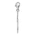 Heart Top CZ Key Charm in Sterling Silver