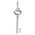 Polished Open Oval Heart Key Charm in Sterling Silver