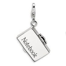 Amore La Vita Sterling Silver 3-D Enameled Notebook Laptop Charm hide-image