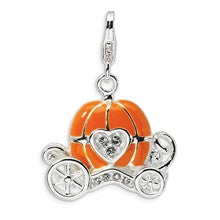 Amore La Vita Sterling Silver 3-D Enameled Carriage Charm hide-image