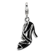 Amore La Vita Sterling Silver 3-D Enameled Black High Heel Charm hide-image