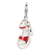 Amore La Vita Sterling Silver Enameled Red Platform High Heel Charm hide-image