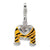 Amore La Vita Sterling Silver CZ Polished Enamel Tiger Jacket Charm hide-image