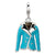 3-D Enameled Blue Jacket Charm in Sterling Silver