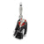 3-D Black & Red Enameled Coat Charm in Sterling Silver