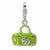 Amore La Vita Sterling Silver Green Enameled & Crystal Purse Charm hide-image