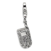 Amore La Vita Sterling Silver Flip Cell Phone CZ Charm hide-image