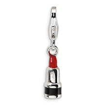 Amore La Vita Sterling Silver 3-D Enameled Red Lipstick Charm hide-image