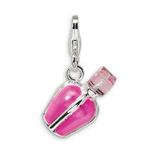 Amore La Vita Sterling Silver 3-D Enameled Perfume Bottle Charm hide-image