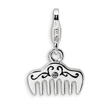 Amore La Vita Sterling Silver Swarovski Element & Enamel Comb Charm hide-image