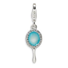 Amore La Vita Sterling Silver Enameled & CZ Hand Mirror Charm hide-image