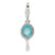 Enameled & CZ Hand Mirror Charm in Sterling Silver