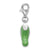Green Enameled Hair Dryer Charm in Sterling Silver