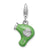 Green Enameled Hair Dryer Charm in Sterling Silver