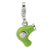 Green Enameled Hair Dryer Charm in Sterling Silver