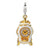 Amore La Vita Sterling Silver Gold-Plated Enamel Anniversary Clock Charm hide-image
