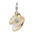 Gold-Plated White Enamel Cup/Saucer Charm in Sterling Silver