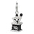 3-D Enameled Black Coffee Grinder Charm in Sterling Silver
