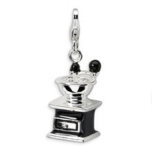Amore La Vita Sterling Silver 3-D Enameled Black Coffee Grinder Charm hide-image