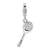 3-D Racquet Ball Racket Charm in Sterling Silver