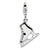 Amore La Vita Sterling Silver 3-D Ice Skate with Charm hide-image