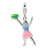 Enamel Cheerleader Charm in Sterling Silver
